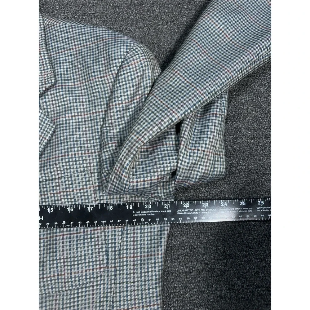 Corneliani Blazer Jacket Men's 43R Beige Green Gingham Check Wool Old Money